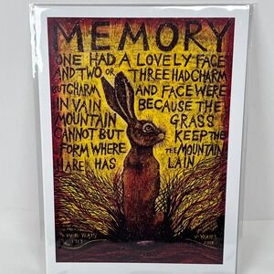 W.B. Yeats Memory Poem Art Print Hare Mountain Grass 12"x8"‎ Wall Decor